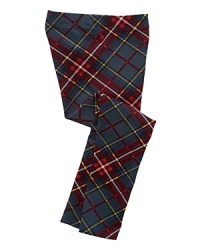 An essential stretch cotton legging is rendered in a classically preppy plaid.