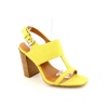 Calvin Klein Lanette Womens Size 8 Yellow Open Toe Canvas Dress Sandals Shoes