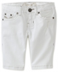 Request Girls 7-16 Bermuda Pocket Short, White, 12