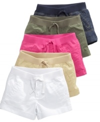 Build the basics. Get her ready for warm-weather fun with these versatile shorts with knit waistband from So Jenni. (Clearance)