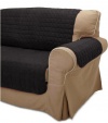 Quilted Micro Suede Pet Furniture Protector Slip Cover Throw Loveseat - Black