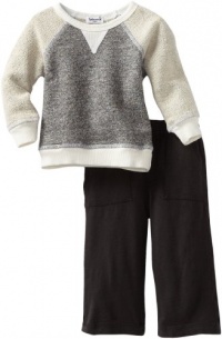 Splendid Littles Baby-Boys Newborn Charcoal French Terry Sweatshirt Set, Natural, 12-18 Months