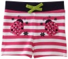 Hartstrings Baby-Girls Infant Cotton Interlock Ladybug Short, Pink Stripe, 18 Months