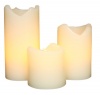 Gerson Company Everlasting Glow Flameless Ivory Wax Candles with Drip Effect, Set of 3