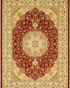 Safavieh Lyndhurst Collection LNH222B Red and Ivory Square Area Rug, 6 feet Square (6' Square)