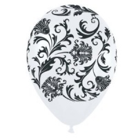 Damask Pearl White Latex Balloons