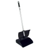 Update International LDPC-12BP Lobby Dust Pan with Black Hooper and Aluminum Handle