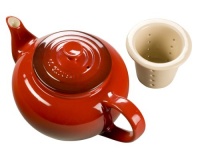 Le Creuset Stoneware 22-Ounce Teapot with Infuser, Cherry