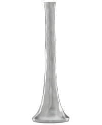 Handcrafted in aluminum alloy with an organic shape and brushed finish, the Dimension cone candlestick from Donna Karan Lenox lends a serene, dreamy quality to modern settings.