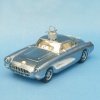 CHEVROLET GLASS ARCTIC BLUE 1957 CORVETTE CAR ORNAMENT