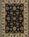 Nourison Mahal Black/Ivory Persian 5-Feet by 7-Feet 100-Percent Wool Area Rug