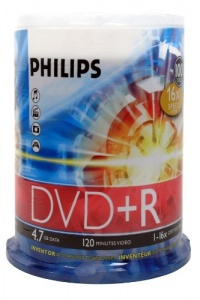 DVD+R 4.7GB DATA 120MIN VID 16X 100-SPINDLE