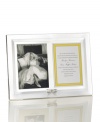 Frame a wedding invitation and photo together with the silver-plated Grace Avenue picture frame from kate spade.. A pewter ribbon ties it all together with preppy, feminine charm.