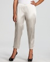 Lend chic luster to you everyday look with Lafayette 148 New York Plus pants shimmering with a subtle metallic finish.