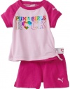 Puma - Kids Baby-girls Infant Reglan Tee And Jersey Short Set, Pink, 24 Months