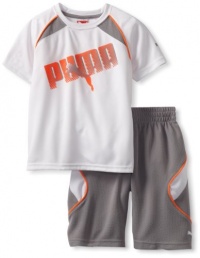 Puma - Kids Boys 2-7 Little Layer Short Set, White, 5