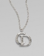 Dazzling, crystal encrusted logo pendant on link chain for an iconic design. Palladium platedCrystalsLength, about 14Pendant size, about ½Spring ring closureImported