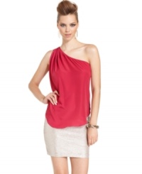 The one-shoulder style adds a chic modern appeal to this BCBGeneration top for a simple yet stylish look!