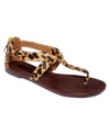 You can never go wrong with a leopard print. Material Girl's Ruby flat thong sandals add some fun to your footwear.