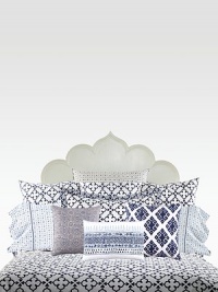 EXCLUSIVELY AT SAKS.COM. A classic hand-block printed collection of carpet blocks, the blue and white mixes well with walnut browns and indigos.55% linen/45% cottonHand-stitched edgingConcealed zip closure20 X 20Imported 