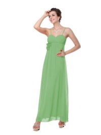 Ever Pretty Spaghetti Straps Ruffles Chiffon Flower Wedding Dress 09599, HE09599AQ12, Aqua Green, 10US