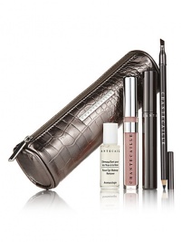 Instantly enhance your favorite features with Chantecaille's glamourous Le Must Have set. The metallic faux croc bag includes: Full sizes of the best selling Faux Cils Mascara, Hematite Gel Liner Pencil, Lucky Brilliant Gloss along with a deluxe sample of our Rose Eye Makeup Remover. 