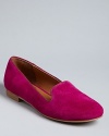 Blue suede shoes: Bold color rocks these DV Dolce Vita smoking flats.