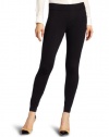 DKNYC Women's Scuba Legging with Wide Waistband, Black, Medium