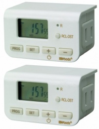 Woods 50007 Indoor Digital Lamp Timer, Daily Settings, 2-Pack