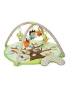 This adorable activity gym features soft linen and patterned arches and includes a matching supportive tummy time pillow. Five hanging toys attach loops offering irresistible multi-sensory play for baby at every stage of development.