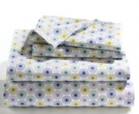 Sky Print Summer Sweet 300 Thread Count Cotton Percale King Sheet Set Radiant