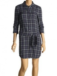 Juicy Couture Cozy Decadent Plaid Blur Shirt Dress w/ Shirred Sleeves (14)