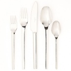 This clean, modern flatware boasts a sleek silhouette that complements all dinnerware styles.