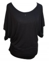 YogaColors Crystal Boatneck Dolman Sleeve Blouse Jersey Tee Up to Plus Size