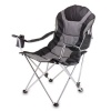 Picnic Time Portable Reclining Camp Chair, Black/Gray