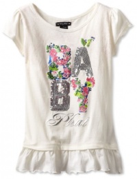 Baby Phat Girl's  Tunic With Ruffles And Sequins, Cream, Medium