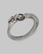 EXCLUSIVELY AT SAKS. From the Naga Lava Collection. Signature dragon head with black sapphire pavé ring. Can be worn as a bracelet or a necklace.Black sapphire Sterling silver Length, about 15 Single width, about ¼ Hinge clasp closure Made in Bali 