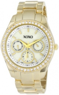 XOXO Women's XO5302A Rhinestone Accent Gold-Tone Bracelet Watch