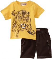 Kids Headquarters Baby-Boys Newborn Tiger Short Set, Orange, 6-9 Months