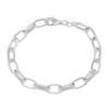 Sterling Silver Squared Oval Chain Bracelet, 7