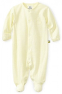 Noa Lily Unisex-Baby Newborn Striped Duck Themed Footie, Yellow/White Stripe, 3 Months