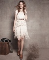 Kensie revists fabulous flapper-era style with a totally modern twist: the fringe is made of fabric for a fresh look!