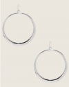 GUESS Silver-Tone Clean Hoop Earrings, SILVER