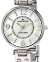 Anne Klein Women's 10/9843MPIV Ivory Marbleized Resin Bangle Silver-Tone Bangle Watch