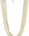 Carolee Classic Love Story Silver-Tone White Pearl Torsade Necklace