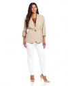 Jones New York Women's Plus Size Notch Collar Jacket With Triple Waist