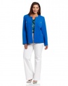 Jones New York Women's Plus-Size 4 Front Pocket Long Sleeve Jacket