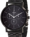 a.b. art Men's OC151B Series OC Black Stainless Steel Swiss Quartz Chrono Black Dial and Stainless Steel Watch