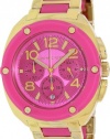 Michael Kors Watch Women's Chronograph Tribeca Pink Silicone and Gold Tone Stainless Steel MK5745