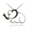 Sterling Silver Black Diamond Accent Elephant Pendant